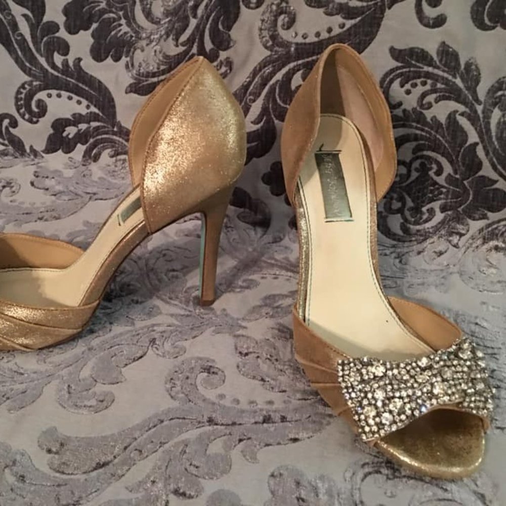 Betsey Johnson Crystal Rhinestone Dorsay SB-Gown